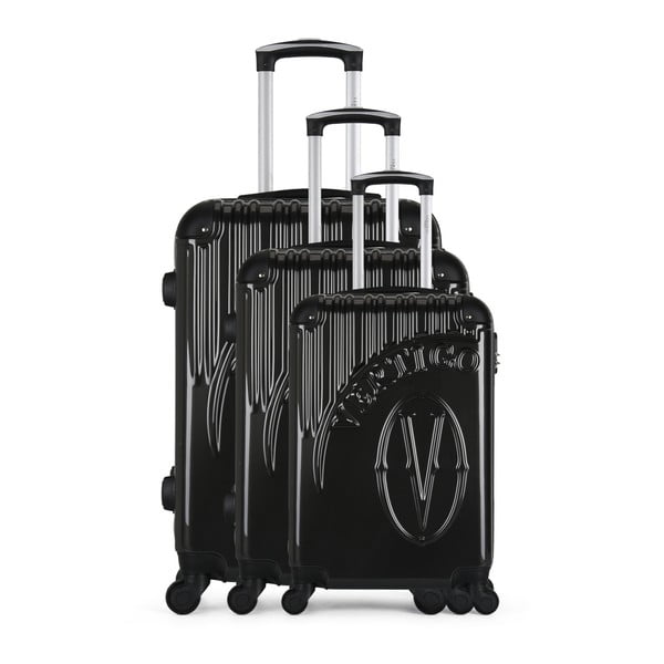 Sada 3 tmavosivých cestovných kufrov na kolieskach VERTIGO Cadenas Integre