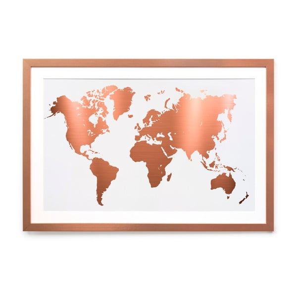 Obraz Surdic Mapamundi Copper, 40 × 60 cm