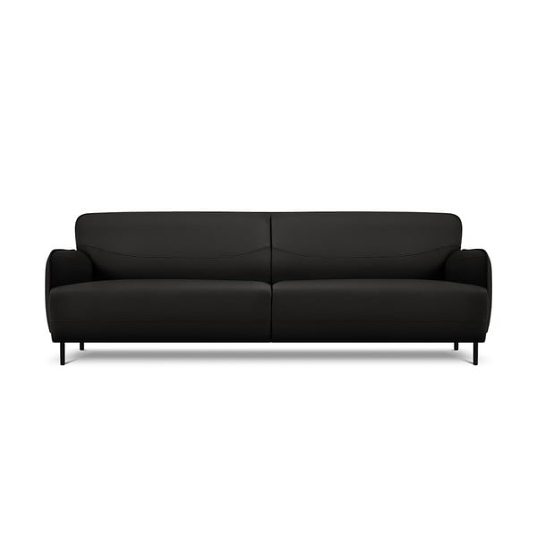 Čierna kožená pohovka Windsor & Co Sofas Neso, 235 x 90 cm