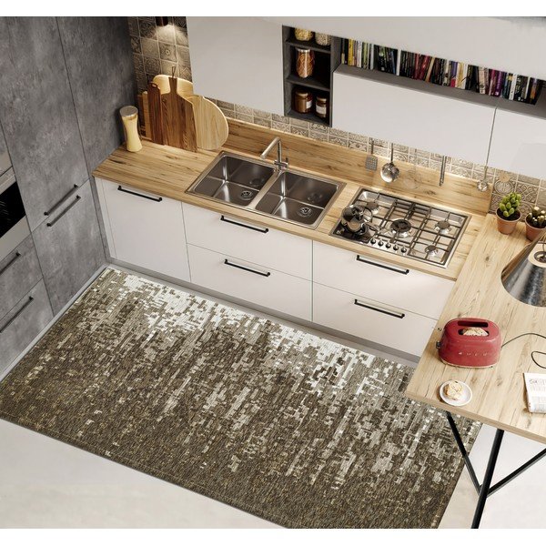 Hnedý umývateľný behúň 55x140 cm Tamigi Fango – Floorita-image-1