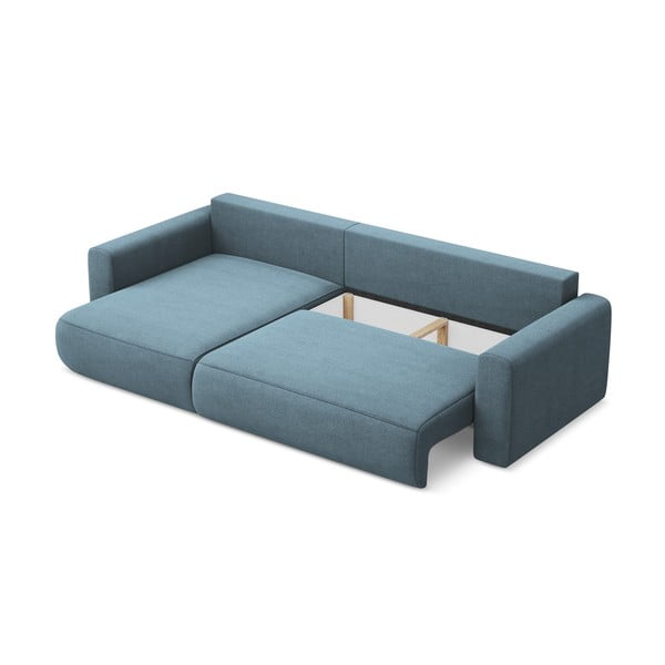 Svetlomodrá rozkladacia/s úložným priestorom rohová pohovka (ľavý roh/s leňoškou) Kapua – Makamii-image-3