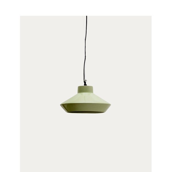 Svetlozelené závesné svietidlo s keramickým tienidlom ø 31 cm Portol – Kave Home-image-4