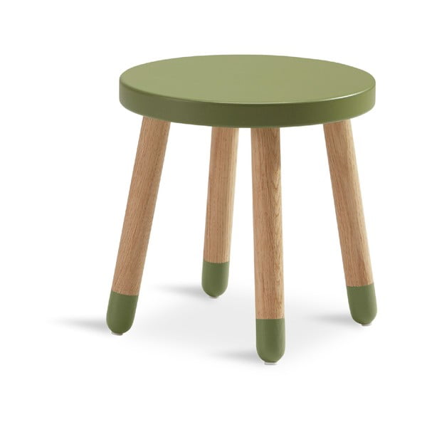 Zelená detská stolička Flexa Dots, ø 30 cm