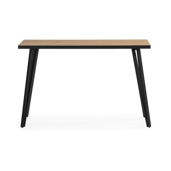 Čierny/prírodný konzolový stolík s doskou v dubovom dekore 60x120 cm Sindi – Marckeric-image-2