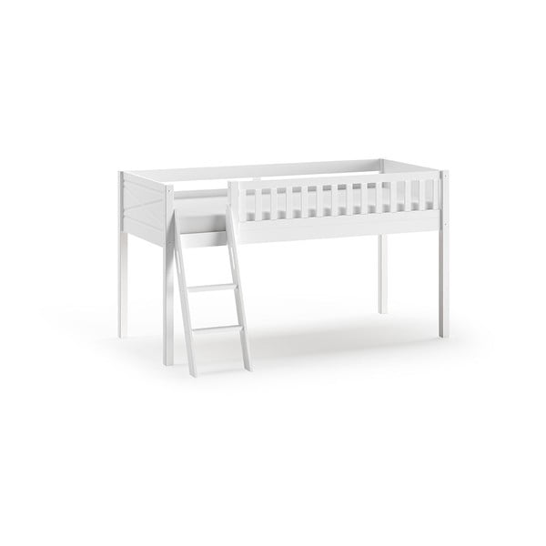 Biela vyvýšená detská posteľ z borovicového dreva 90x200 cm SCOTT – Vipack-image-2