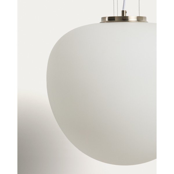 Biele závesné svietidlo so skleneným tienidlom ø 40 cm Ardali – Kave Home-image-3