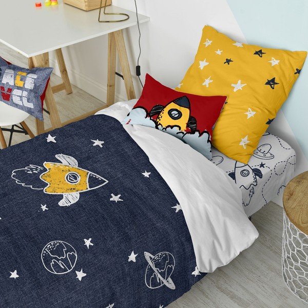 Bavlnená detská obliečka na jednolôžko 140x200 cm Starspace – Mr. Fox-image-1