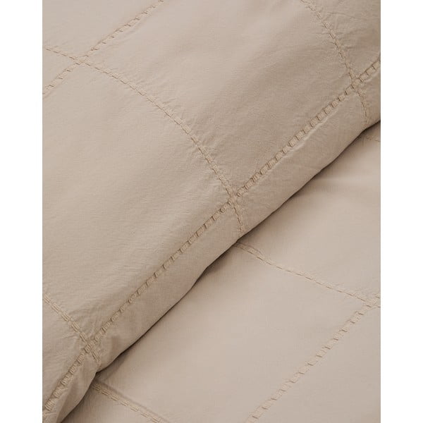 Svetlohnedý bavlnený prešívaný pléd 180x260 cm Isor – Kave Home-image-4
