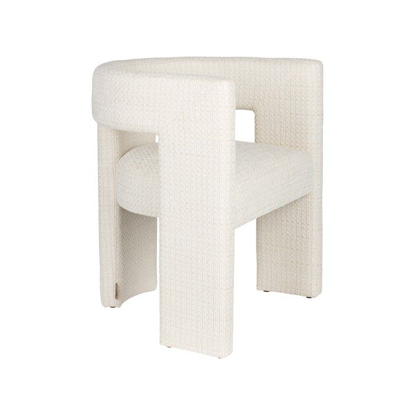 Krémovobiele čalúnené jedálenské kreslo s podrúčkami Medina – Dutchbone