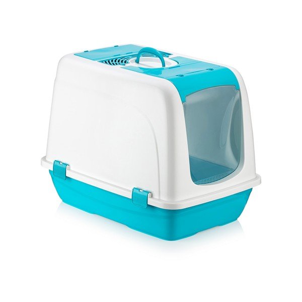 Bielo-modrý mačací záchod Petpetite
