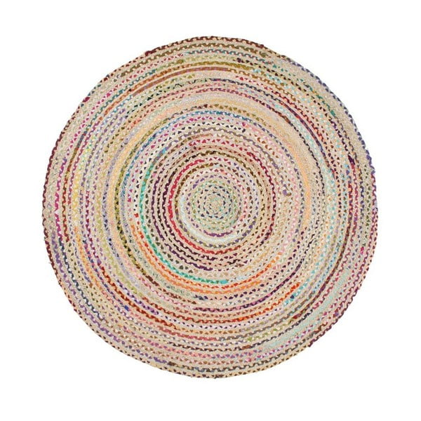 Barevný bavlnený okrúhly koberec Eco Rugs, Ø 150 cm
