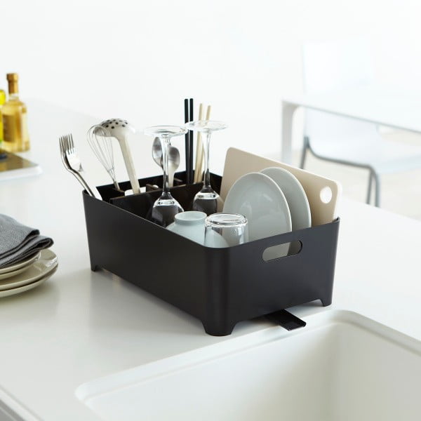 Čierny odkvapkávač na riad YAMAZAKI Tower-image-2