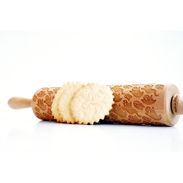 Drevený embosovaný valček na cesto Valek Ghosts-image-3