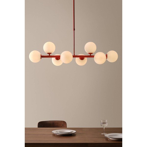 Červené/biele stropné svietidlo z opálového skla 30x104 cm Ekman – Jotex-image-1