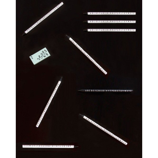 Súprava 5 čiernych ceruziek Design Letters Pencils-image-2