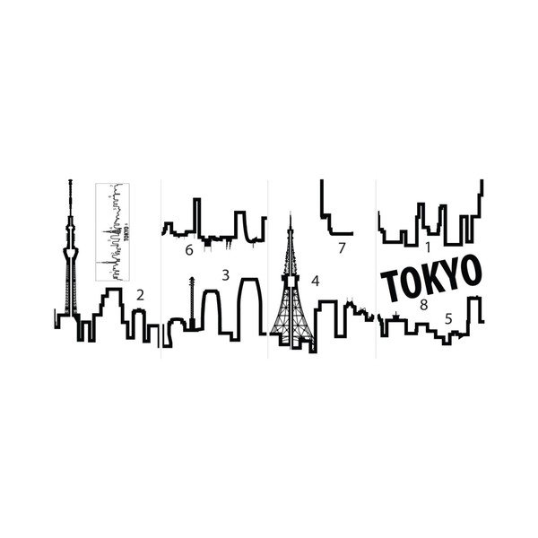 Samolepka na stenu v tvare obrysu mesta Ambiance Tokyo-image-2