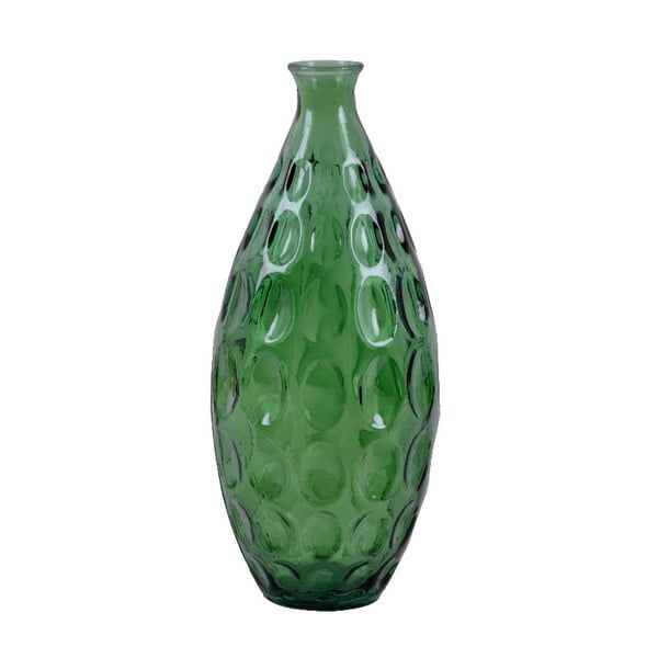 Zelená sklenená váza z recyklovaného skla Ego Dekor Dune, výška 38 cm