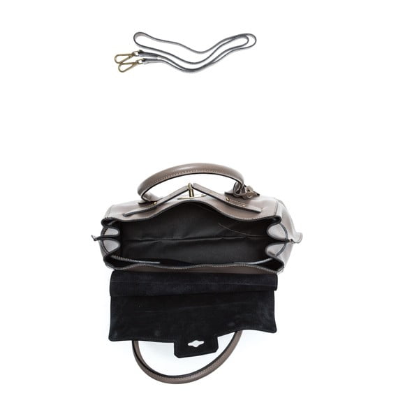 Sivo-hnedá kožená kabelka Isabella Rhea no. 479-image-4