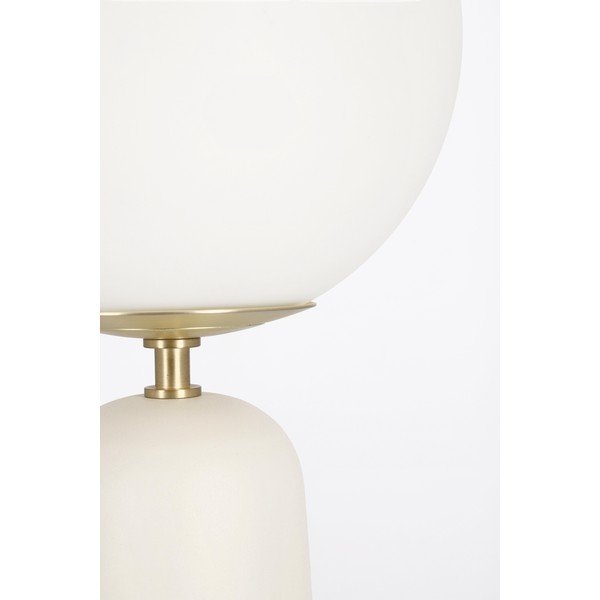 Biela kovová stolová lampa so skleneným tienidlom (výška  51 cm) Delphine – Bizzotto-image-4