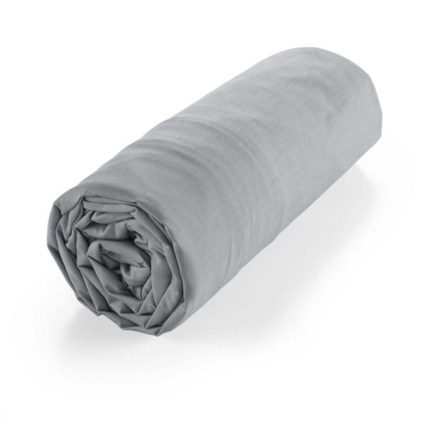 Sivá napínacia plachta z Bio bavlny 160x200 cm Biolina – douceur d'intérieur-image-4