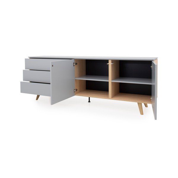 Sivá komoda Tenzo Plain, šírka 210 cm-image-2