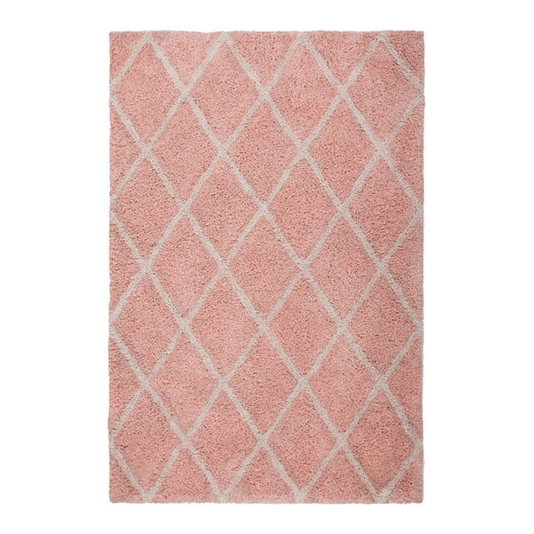 Ružový ručne vyrábaný koberec Obsession My Feel Me Fee Powder, 80 × 150 cm