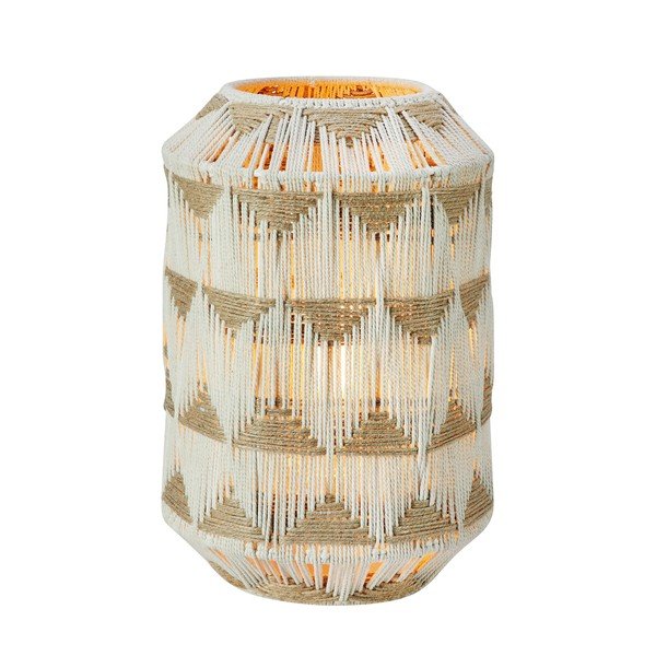 Stolová lampa v prírodnej farbe s tienidlom z textilu a juty (výška 35 cm) Ano – Markslöjd