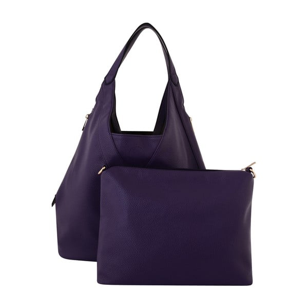 Tmavofialová kožená kabelka Kris Ana Purple