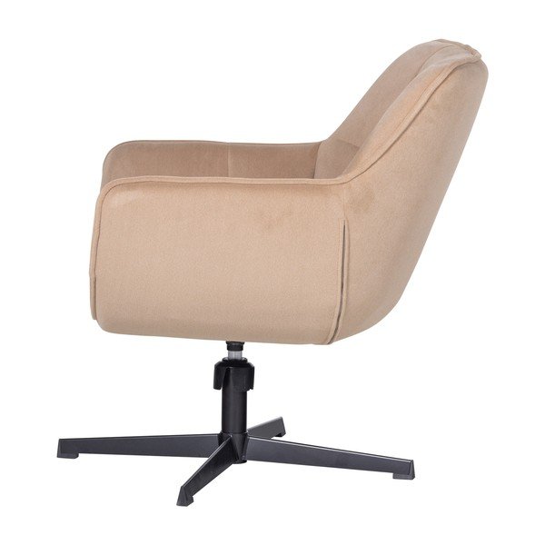 Béžové otočné zamatové kreslo Wibo – WOOOD-image-3