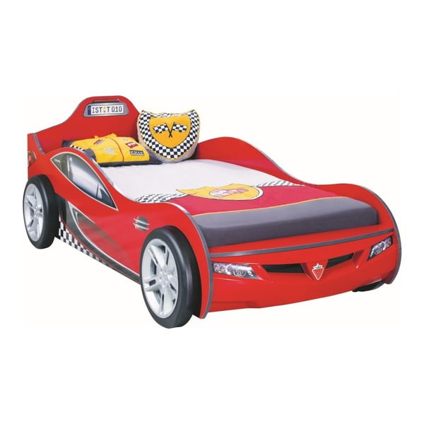 Červená detská posteľ v tvare auta Coupe Carbed Red, 90 × 190 cm