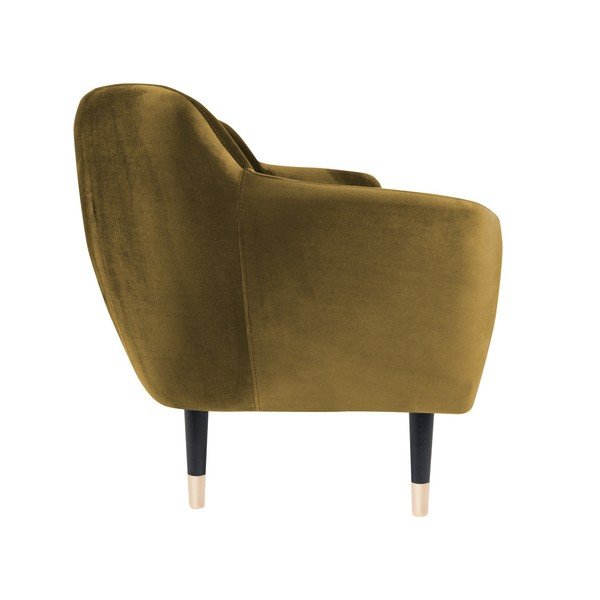 Horčicovožltá pohovka s čiernymi nohami Mazzini Sofas Benito, 188 cm-image-3