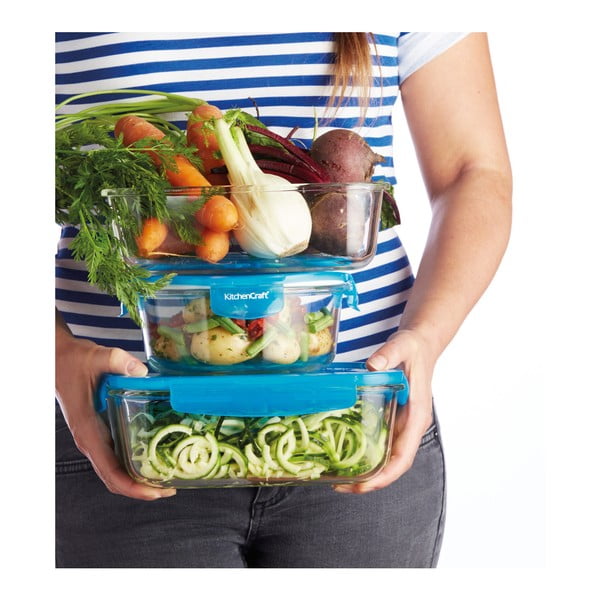 Sklenený desiatový box s ventilom Kitchen Craft Rectangular, objem 350 ml-image-1