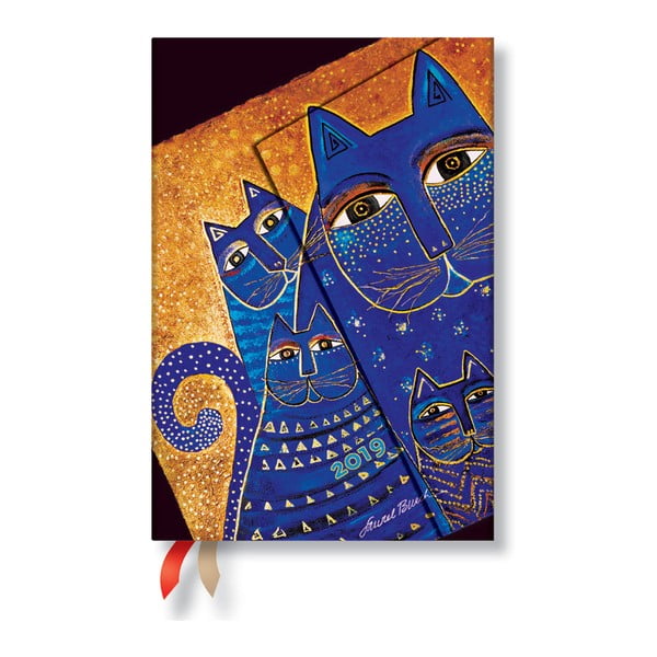 Diár na rok 2019 Paperblanks Mediterranean Cats Horizontal, 10 x 14 cm