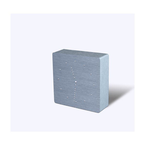 Sivý budík s bielym LED displejom Gingko Analogue Click Clock-image-4