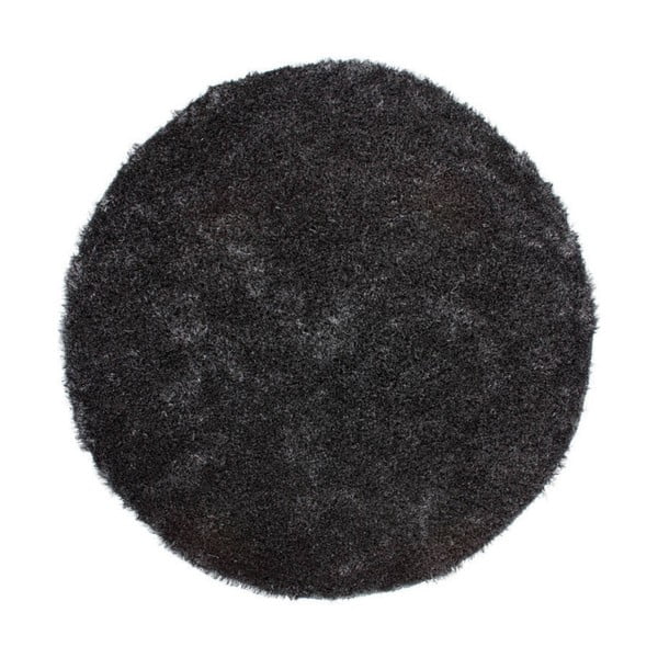 Antracitový okrúhly ručne tkaný koberec Kayoom Crystal 350 Anthrazit, ⌀ 120 cm