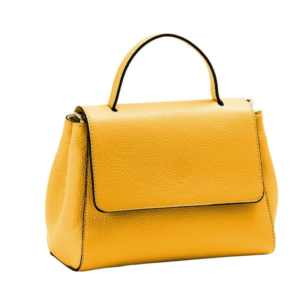 Žltá kabelka z pravej kože Andrea Cardone Pakula
