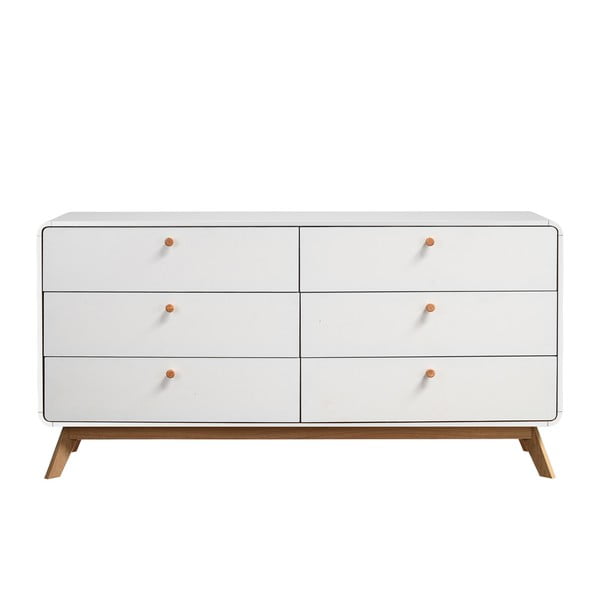 Biela nízka komoda 150x74 cm Caitlin – Støraa