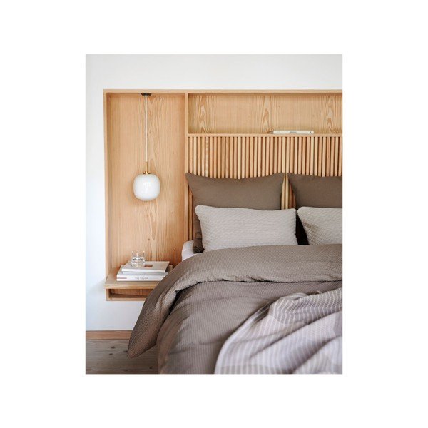 Béžový vankúš zo zmesi bavlny a vlny Södahl Wave Knit, 40 x 60 cm-image-2