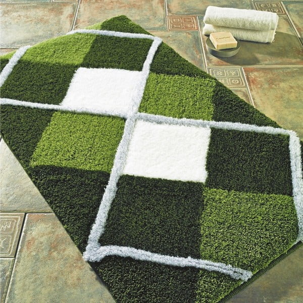 Zelená predložka do kúpeľne Confetti Bathmats Parsa, 70 × 120 cm