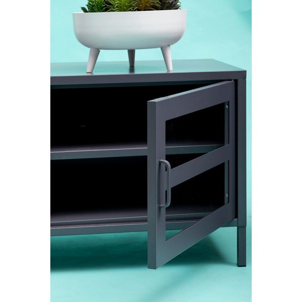 Sivý oceľový TV stolík 150x50x45 cm Acier – Premier Housewares-image-4