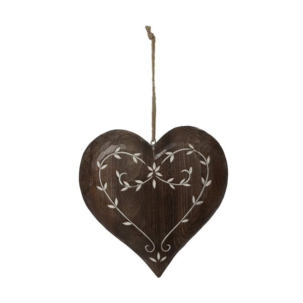 Závesná drevená dekorácia v tvare srdca Antic Line Spring Time