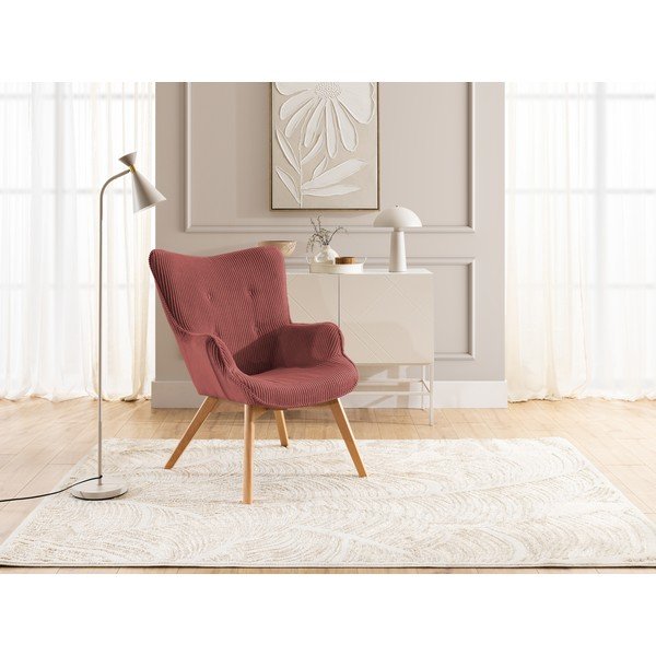 Červené menčestrové kreslo Niko – Ropez-image-4