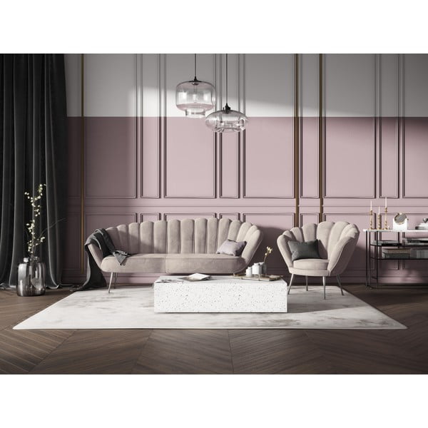 Béžové zamatové kreslo Interieurs 86 Varenne-image-1