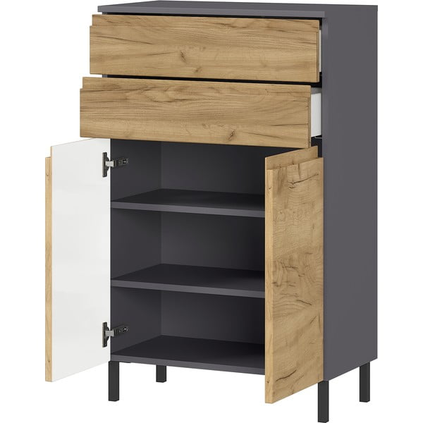 Tmavosivá kúpeľňová skrinka v dekore duba 60x97 cm Salinas - Germania-image-2