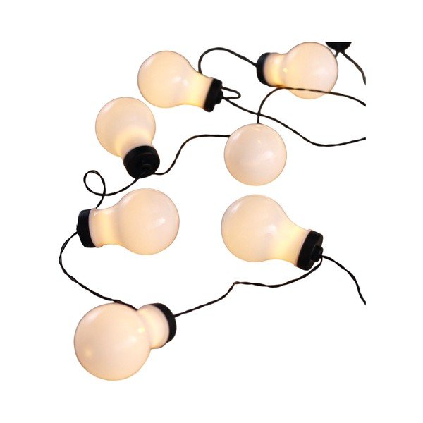 Čierna LED svetelná reťaz v tvare žiaroviek DecoKing Bulb, 10 svetielok, dĺžka 2,2 m