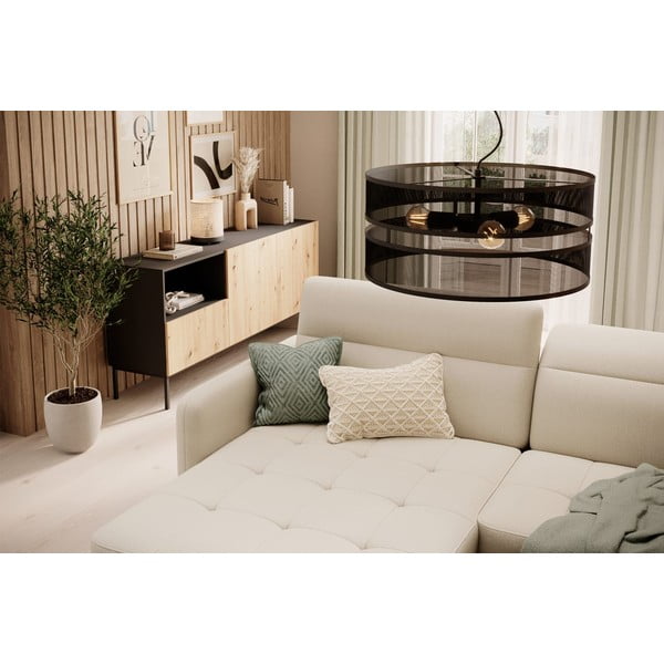 Béžová zamatová rozkladacia/s úložným priestorom rohová pohovka (ľavý roh/s leňoškou) Gomsi – ELTAP-image-4