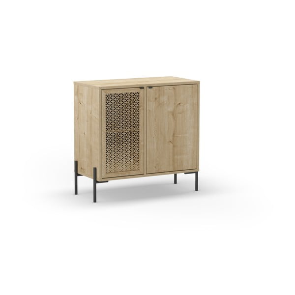 Nízka komoda v dekore duba v prírodnej farbe 80x80 cm Inca – Marckeric-image-2