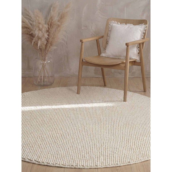 Krémovobiely ručne tkaný vlnený okrúhly koberec ø 200 cm Richmond Diana – Ted Baker-image-1