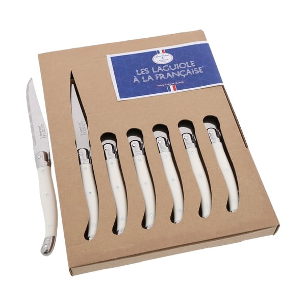 Set 6 bielych nožov Jean Dubost