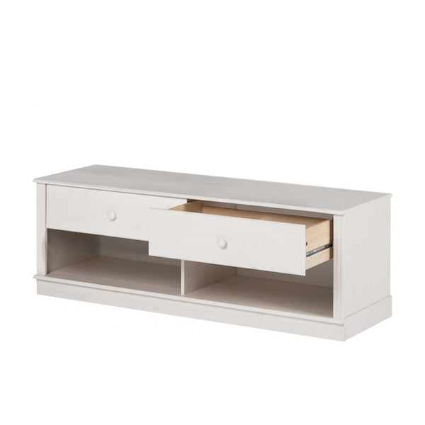 Biely TV stolík z borovicového dreva 137x47 cm Anita – Støraa-image-3